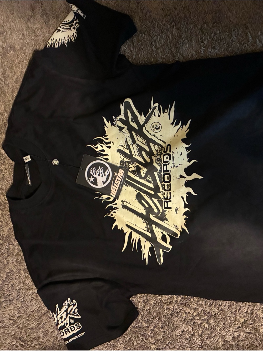 Helly Hansen Black Short Sleeve Graphic Tee with Cream Logo